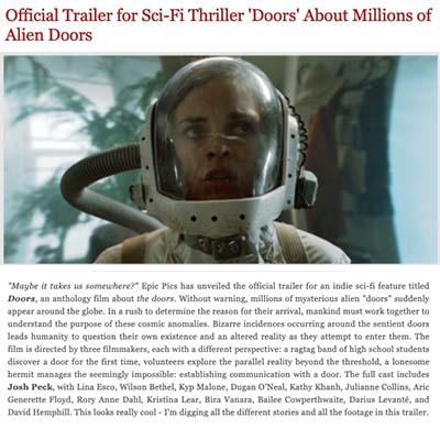 Official Trailer for Sci-Fi Thriller 'Doors' About Millions of Alien Doors